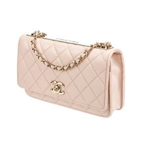 CHANEL Pink Quilted Shoulder Bag with Iconic Design